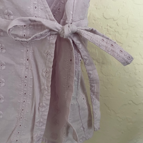Lilac Wrap Eyelet blouse - H&M Size 4 - Picture 4 of 5